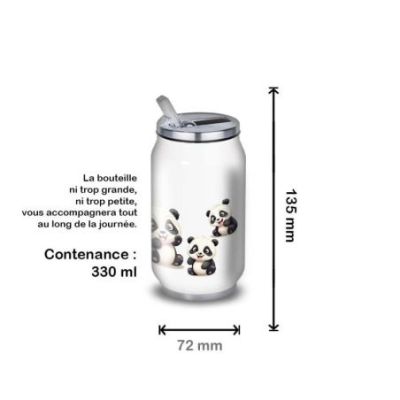 Gourde Alu et Thermos Pandas Fun