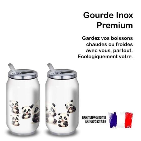 Gourde Alu et Thermos Pandas Fun Gourde Alu et Thermos Pandas Fun
