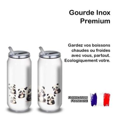 Gourde Alu et Thermos Pandas Fun
