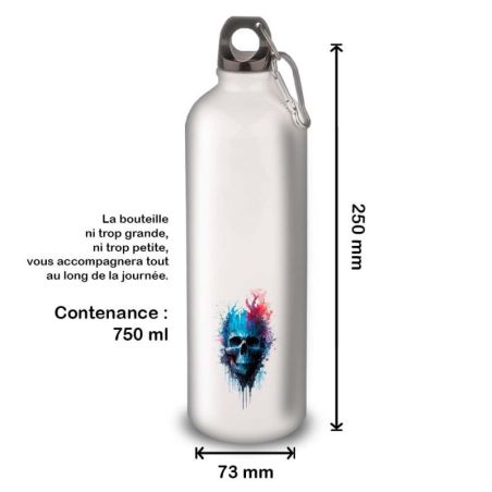 Gourde Alu et Thermos Tête de Mort Gourde Alu et Thermos Tête de Mort