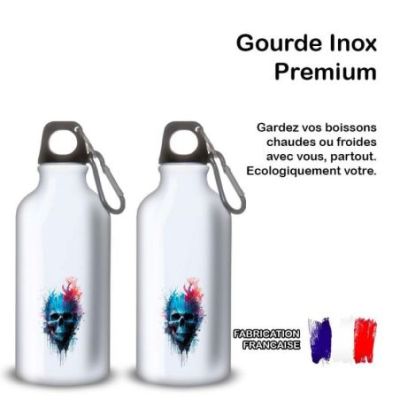 Gourde Alu et Thermos TÃªte de Mort