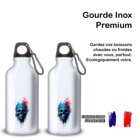 Gourde Alu et Thermos Tête de Mort Gourde Alu et Thermos Tête de Mort