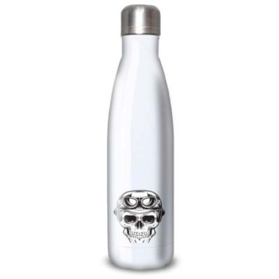 Gourde Alu et Thermos TÃªte de Mort motard