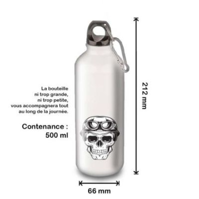 Gourde Alu et Thermos TÃªte de Mort motard