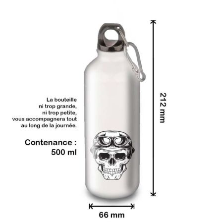 Gourde Alu et Thermos TÃªte de Mort motard
