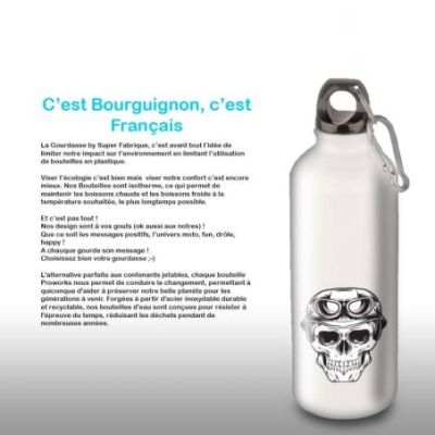 Gourde Alu et Thermos TÃªte de Mort motard