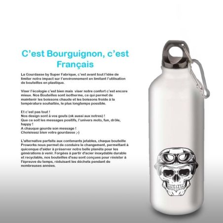 Gourde Alu et Thermos Tête de Mort motard Gourde Alu et Thermos Tête de Mort motard