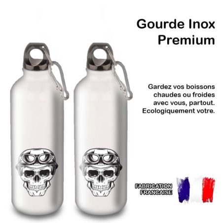 Gourde Alu et Thermos Tête de Mort motard Gourde Alu et Thermos Tête de Mort motard