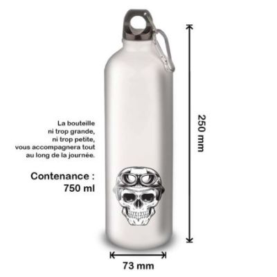 Gourde Alu et Thermos TÃªte de Mort motard