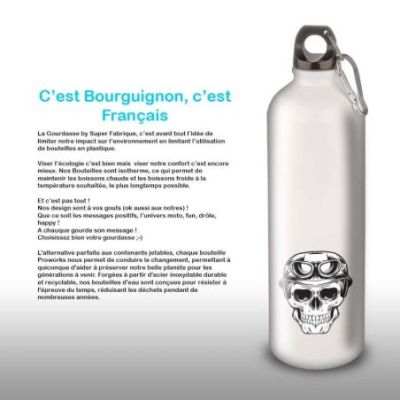 Gourde Alu et Thermos TÃªte de Mort motard