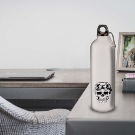 Gourde Alu et Thermos Tête de Mort motard Gourde Alu et Thermos Tête de Mort motard
