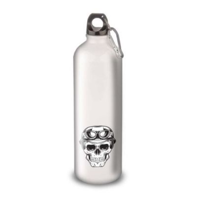 Gourde Alu et Thermos TÃªte de Mort motard