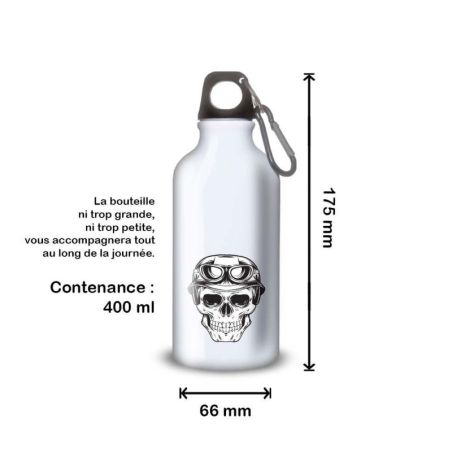 Gourde Alu et Thermos Tête de Mort motard Gourde Alu et Thermos Tête de Mort motard
