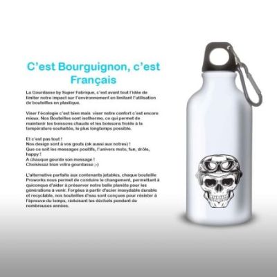 Gourde Alu et Thermos TÃªte de Mort motard