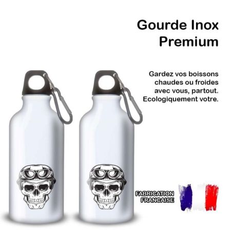 Gourde Alu et Thermos Tête de Mort motard Gourde Alu et Thermos Tête de Mort motard