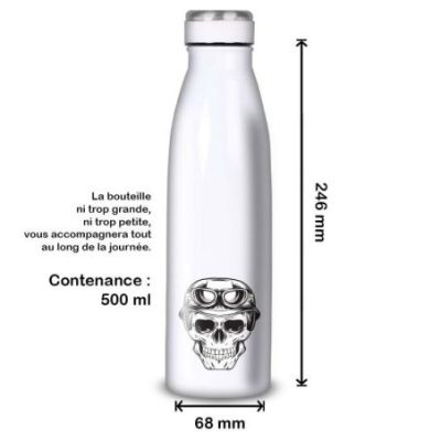 Gourde Alu et Thermos TÃªte de Mort motard