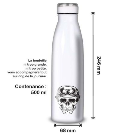Gourde Alu et Thermos Tête de Mort motard Gourde Alu et Thermos Tête de Mort motard