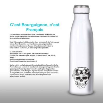 Gourde Alu et Thermos TÃªte de Mort motard