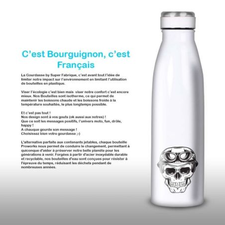 Gourde Alu et Thermos Tête de Mort motard Gourde Alu et Thermos Tête de Mort motard
