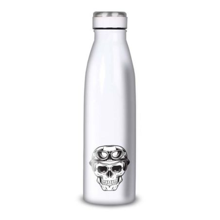 Gourde Alu et Thermos Tête de Mort motard Gourde Alu et Thermos Tête de Mort motard
