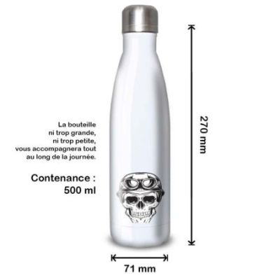 Gourde Alu et Thermos TÃªte de Mort motard