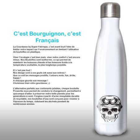 Gourde Alu et Thermos Tête de Mort motard Gourde Alu et Thermos Tête de Mort motard