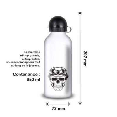 Gourde Alu et Thermos TÃªte de Mort motard