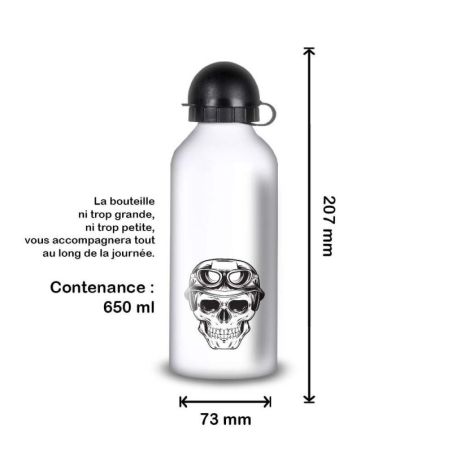 Gourde Alu et Thermos Tête de Mort motard Gourde Alu et Thermos Tête de Mort motard