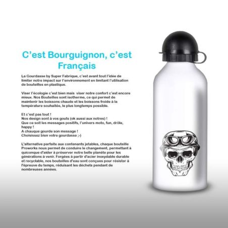 Gourde Alu et Thermos Tête de Mort motard Gourde Alu et Thermos Tête de Mort motard