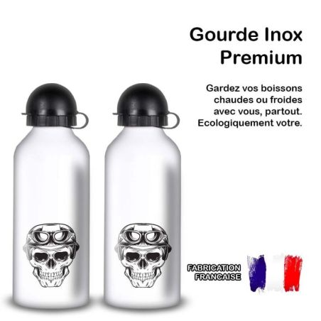 Gourde Alu et Thermos Tête de Mort motard Gourde Alu et Thermos Tête de Mort motard
