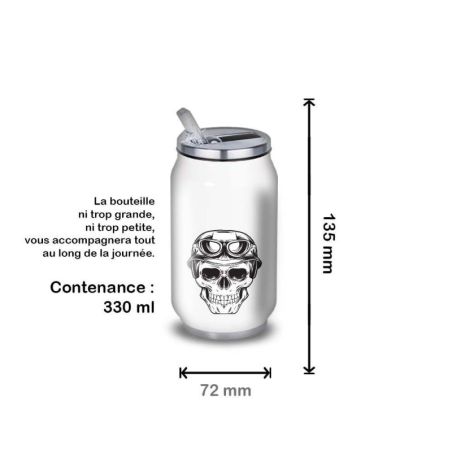 Gourde Alu et Thermos Tête de Mort motard Gourde Alu et Thermos Tête de Mort motard