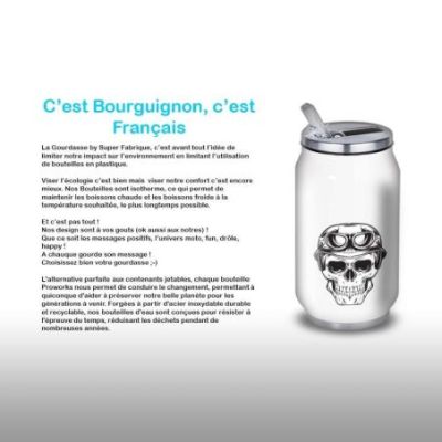Gourde Alu et Thermos TÃªte de Mort motard