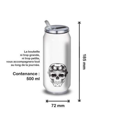 Gourde Alu et Thermos TÃªte de Mort motard