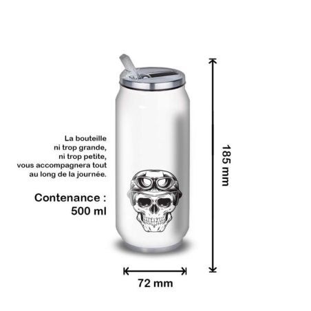 Gourde Alu et Thermos Tête de Mort motard Gourde Alu et Thermos Tête de Mort motard