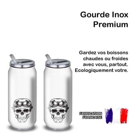 Gourde Alu et Thermos Tête de Mort motard Gourde Alu et Thermos Tête de Mort motard
