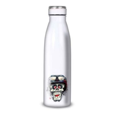Gourde Alu et Thermos TÃªte de Mort motard fun