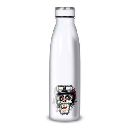 Gourde Alu et Thermos TÃªte de Mort motard fun