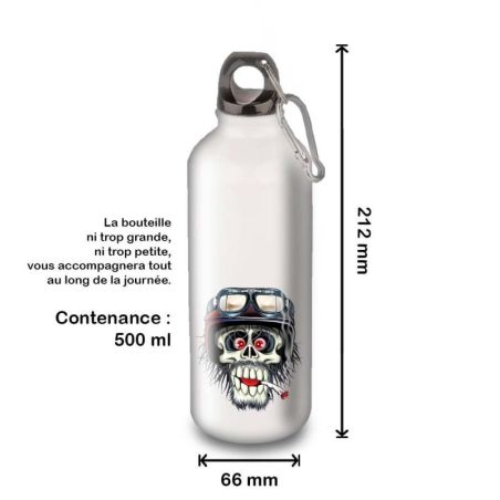 Gourde Alu et Thermos TÃªte de Mort motard fun