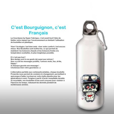 Gourde Alu et Thermos Tête de Mort motard fun Gourde Alu et Thermos Tête de Mort motard fun