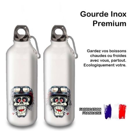 Gourde Alu et Thermos Tête de Mort motard fun Gourde Alu et Thermos Tête de Mort motard fun