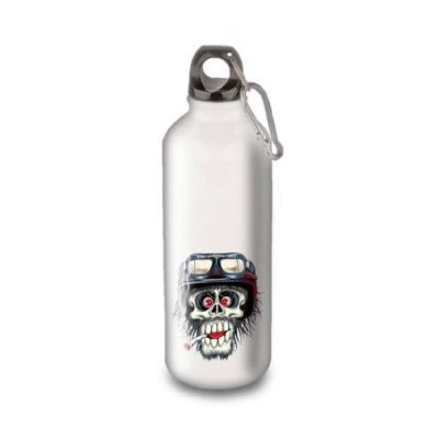 Gourde Alu et Thermos TÃªte de Mort motard fun
