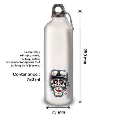 Gourde Alu et Thermos TÃªte de Mort motard fun
