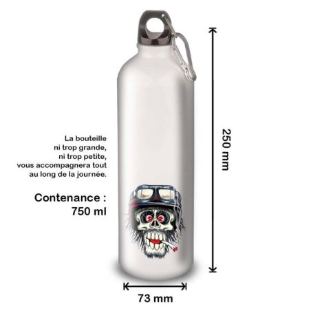 Gourde Alu et Thermos Tête de Mort motard fun Gourde Alu et Thermos Tête de Mort motard fun
