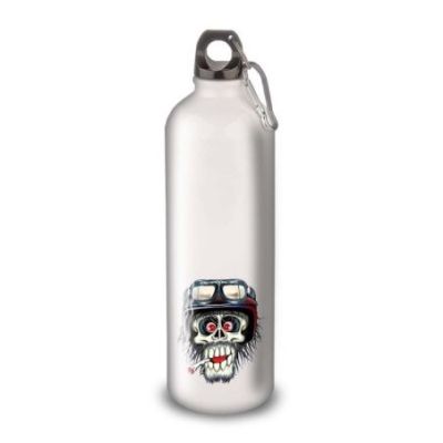 Gourde Alu et Thermos TÃªte de Mort motard fun
