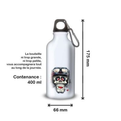 Gourde Alu et Thermos TÃªte de Mort motard fun