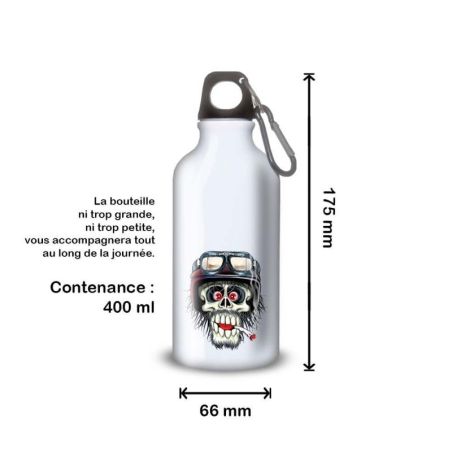Gourde Alu et Thermos Tête de Mort motard fun Gourde Alu et Thermos Tête de Mort motard fun