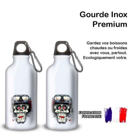 Gourde Alu et Thermos Tête de Mort motard fun Gourde Alu et Thermos Tête de Mort motard fun