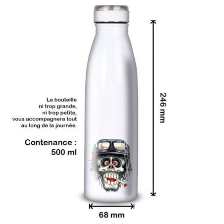 Gourde Alu et Thermos Tête de Mort motard fun Gourde Alu et Thermos Tête de Mort motard fun
