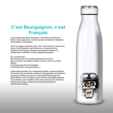 Gourde Alu et Thermos Tête de Mort motard fun Gourde Alu et Thermos Tête de Mort motard fun
