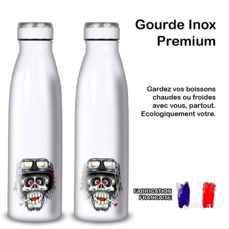 Gourde Alu et Thermos Tête de Mort motard fun Gourde Alu et Thermos Tête de Mort motard fun